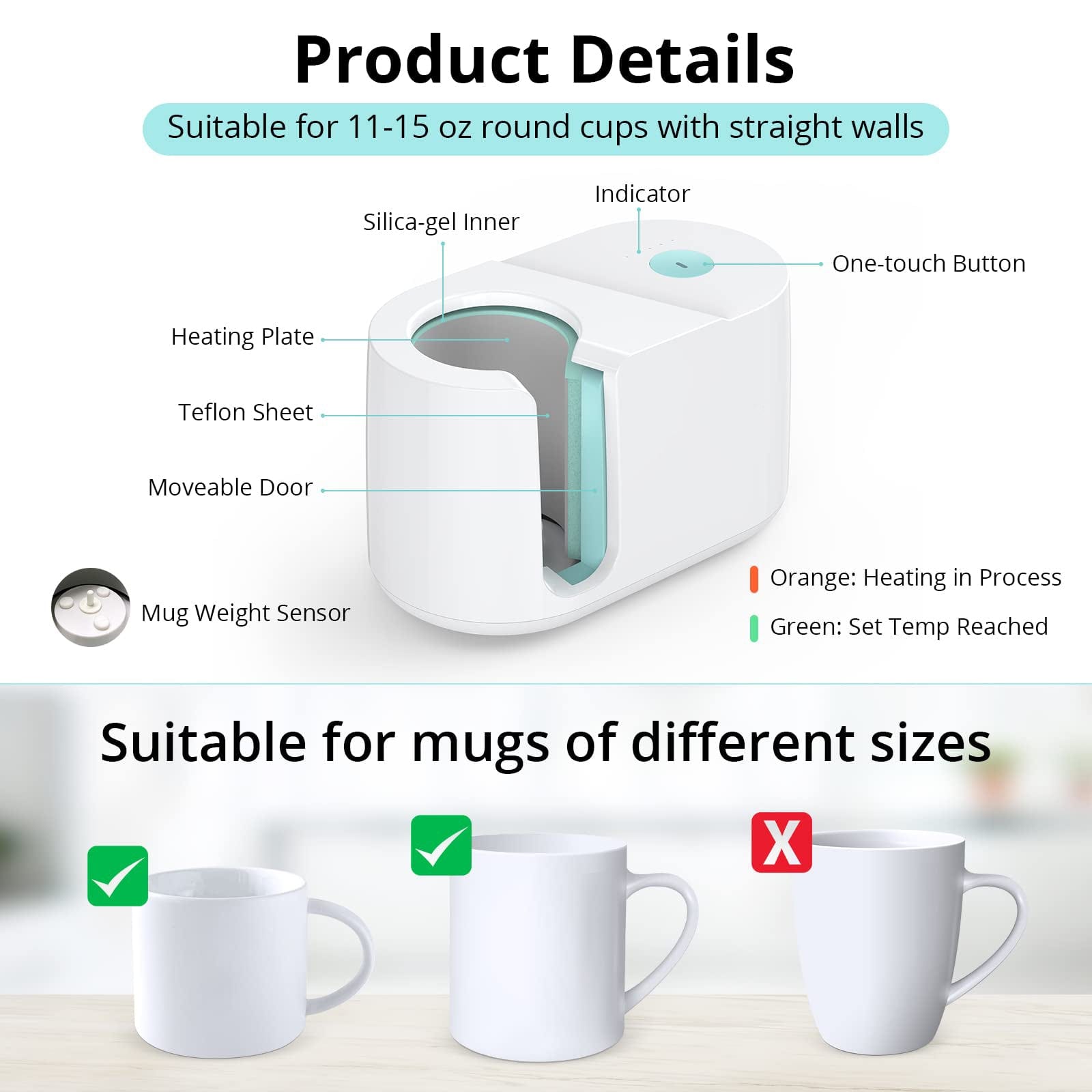 GARVEE Mug Press Machine Mug Heat Press for Sublimation of Coffee Mugs with One-Touch Setting