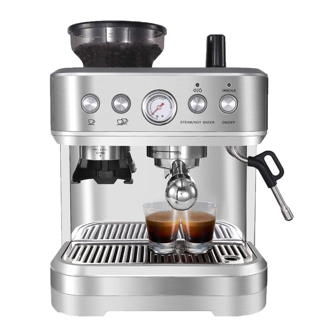 Espresso Machine with Milk Frother and Grinder 15 Bar Automatic Espresso Coffee Machine Coffee Maker