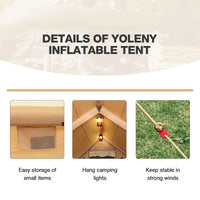 Garvee 6-8 Person Inflatable Camping Tent, Large Inflatable Tent House with Air Pump, Quick Assembly Luxury Camping Tent, Waterproof Oxford Fabric Suitable for All Seasons.