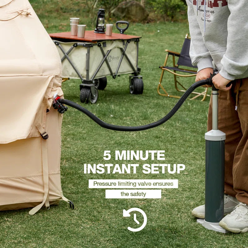 Garvee 6-8 Person Inflatable Camping Tent, Large Inflatable Tent House with Air Pump, Quick Assembly Luxury Camping Tent, Waterproof Oxford Fabric Suitable for All Seasons.