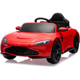 Garvee Ride - P Series: 12V Ride on Sports Car for Kids Licensed Aston Martin Battery Powered Car Toddles Ride on Toy with Remote Control, Horn, Soft Start, LED Lights, Music, USB, Electric Vehicle for Boys Girls (Red) - Red