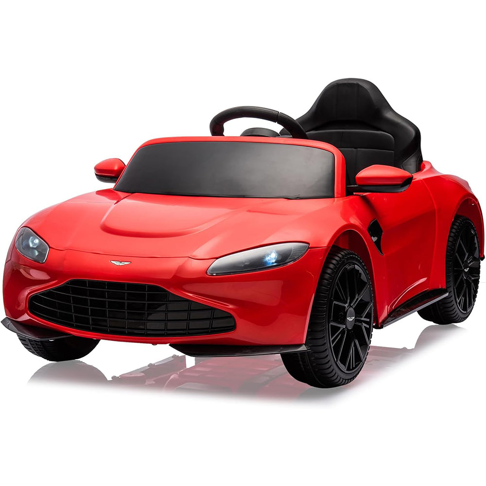 Garvee Ride - P Series: 12V Ride on Sports Car for Kids Licensed Aston Martin Battery Powered Car Toddles Ride on Toy with Remote Control, Horn, Soft Start, LED Lights, Music, USB, Electric Vehicle for Boys Girls (Red)