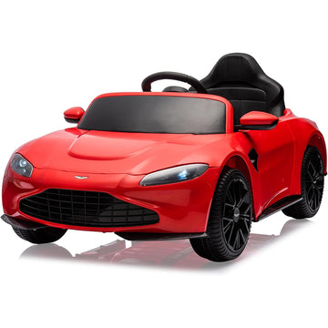 Garvee Ride - P Series: 12V Ride on Sports Car for Kids Licensed Aston Martin Battery Powered Car Toddles Ride on Toy with Remote Control, Horn, Soft Start, LED Lights, Music, USB, Electric Vehicle for Boys Girls (Red)