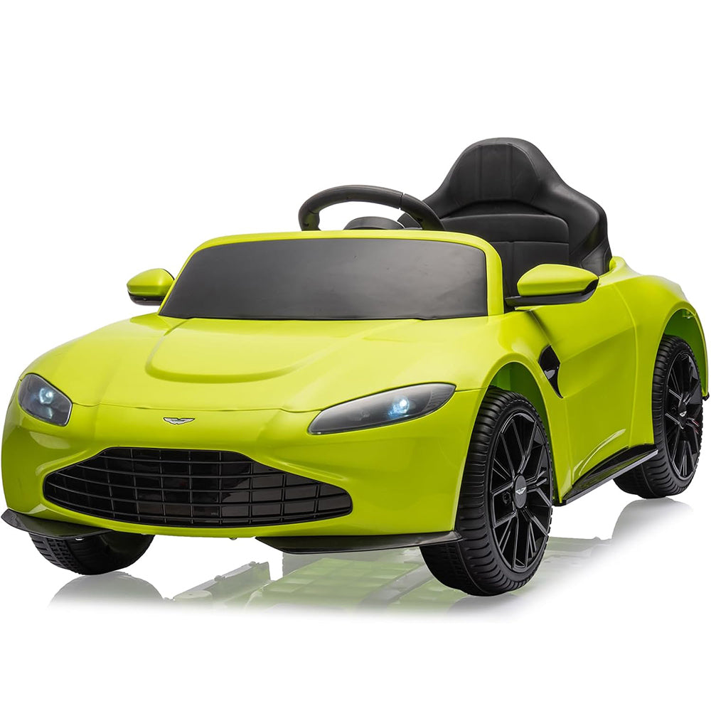 Garvee Ride - P Series: 12V Ride on Sports Car for Kids Licensed Aston Martin Battery Powered Car Toddles Ride on Toy with Remote Control, Horn, Soft Start, LED Lights, Music, USB, Electric Vehicle for Boys Girls (Green)