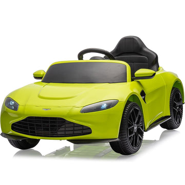 Garvee Ride - P Series: 12V Ride on Sports Car for Kids Licensed Aston Martin Battery Powered Car Toddles Ride on Toy with Remote Control, Horn, Soft Start, LED Lights, Music, USB, Electric Vehicle for Boys Girls (Green)