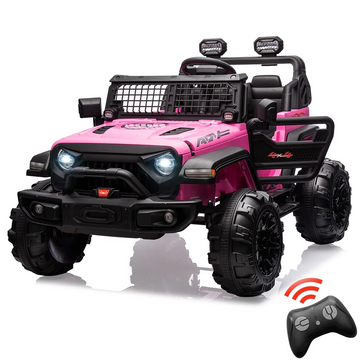 Garvee Ride - P Series: 2 Seats Battery Powered Electric Truck with Remote Control, 24V Kids Ride on Toy with 20inch Extra Width Seat for 3-8 Years Kids, Pink