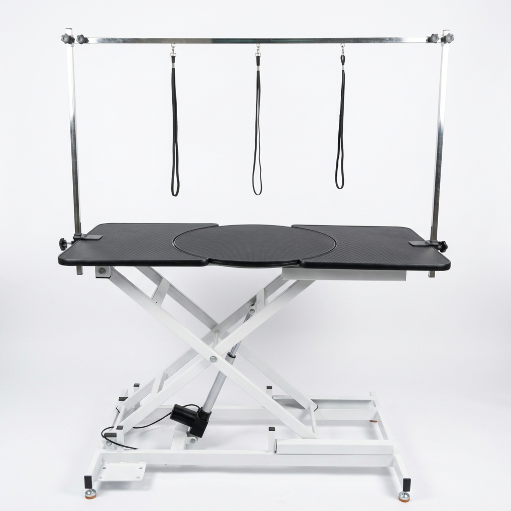 Garvee Electric Lift Dog Grooming Table, Adjustable Height, Rotating Non-Slip Silicone Surface, Collapsible, Portable, Adjustable Arm, for Large & Small Dogs or Cats
