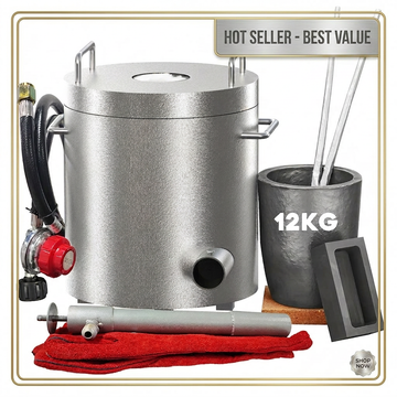 Garvee 26 lbs / 12 KG Propane Melting Furnace Kit - 2370°F Metal Foundry Furnace with Crucible and Tong, Large-Capacity Melter for Copper, Silver, Aluminum, and Gold, Ideal for Beginners