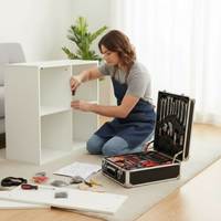 Garvee 800-Piece Tool Kit with Aluminum Trolley Case - Mechanic Rolling Tool Box, Socket Wrench Hand Tools, Household Repair Kit, and Tool Belt