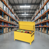 Garvee 36" × 15" × 15" Industrial Steel Truck Toolbox Lockable Recessed Handles Hydraulic Slow-Close Lid Forklift Ready Waterproof Heavy-Duty Storage for Pickup Beds & Trailers