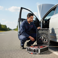 Garvee 800-Piece Tool Kit with Aluminum Trolley Case - Mechanic Rolling Tool Box, Socket Wrench Hand Tools, Household Repair Kit, and Tool Belt