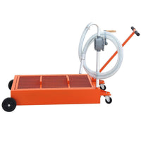 Garvee 25 Gallon Waste Oil Drain Tank Low Profile with Wheels Steel Durable Mesh Grille for Garage Workshop