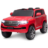 Garvee Ride - P Series: 12V Toyota Land Cruiser Kids' Car: Remote, LED, 3 Speeds, Dual 45W Motors, USB Music, Seat Belt, CPC & ASTM Approved - Red