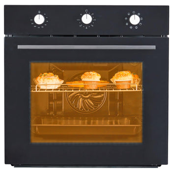 Garvee 24 Inch 70L Single Wall Oven with 5 Modes, 3000W Built-In Wall Oven with 25 Cu.Ft. Capacity, Mechanical Knobs
