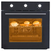 Garvee 24 Inch 70L Single Wall Oven with 5 Modes, 3000W Built-In Wall Oven with 25 Cu.Ft. Capacity, Mechanical Knobs