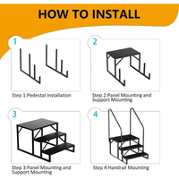 Garvee 3 Step RV Steps with Handrail, 660 Lbs Heavy-Duty Camper Entry Stairs, Anti-Slip Portable Steps for Travel Trailers,Mobile Home,Outdoor Camping with Non Slip Assist Handrail