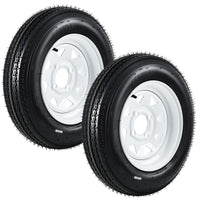 Garvee 4.80-12 Trailer Tire and Wheel Assembly, Heavy-Duty Load Range C 6PR, 12 Inch White Modular Wheel for Utility Boat Camper Trailers, Set of 2