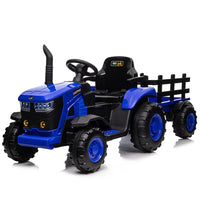 Garvee Ride - P Series: 12V Remote Control Tractor for Kids with 7-LED & Safety Belt - Blue