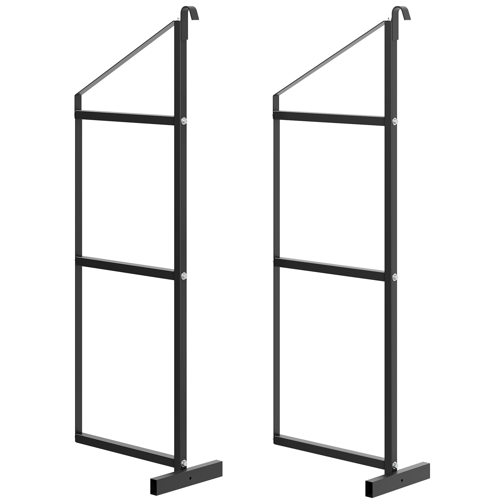 Garvee 2PCS Shipping Container Shelving Brackets, 3-Tier 22''D x 60''H Black Powder Coated Steel Shelf Support for Cargo Storage, Easy to Hang and Remove for Heavy Duty Containers, Workbenches