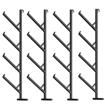Garvee 4 Pack Shipping Container Pipe Rack, 4-Tier Heavy-Duty Container Shelving Brackets, No-Drill Installation, Vertical Storage, 400 LB Capacity, Black