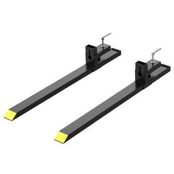 Garvee 60" 1500lbs Clamp on Pallet Forks, Heavy Duty Fork Rack for Loader Bucket Skid Steer Tractor Without Stabilizer Bar