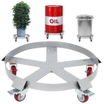 Garvee 55 Gallon Drum Dolly, 1250lbs, Steel Frame Bucket Dolly with 5 Swivel Casters Wheel, Non Tipping Barrel Dolly for Furniture/Trash/Plant