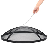Garvee Fire Pit Spark Screen Cover for Campfires - Easy Lift Stainless Steel, Mesh Protector, Guide Rod Included, Outdoor Patio & Backyard Accessory, Black，36 * 36 * 7inch - Black