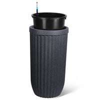 Garvee 31" Tall Black Planter with Water Level Monitor, Self-Watering System & Wheels - Medium Flower Pot for Living Room, Office, Patio & Garden