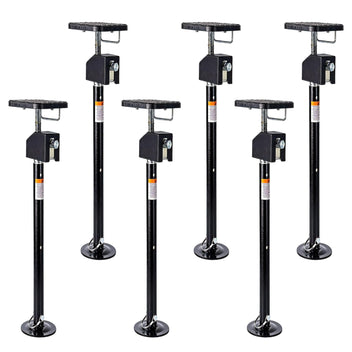 Garvee 6-Pack RV Slide Out Support Jacks - Flat Top Support, Stabilizer Jacks with 21"-49" Quick-Lift Adjustment, 30,000 lbs Capacity, Compatible with Drill & Hand Crank for Campers & RVs
