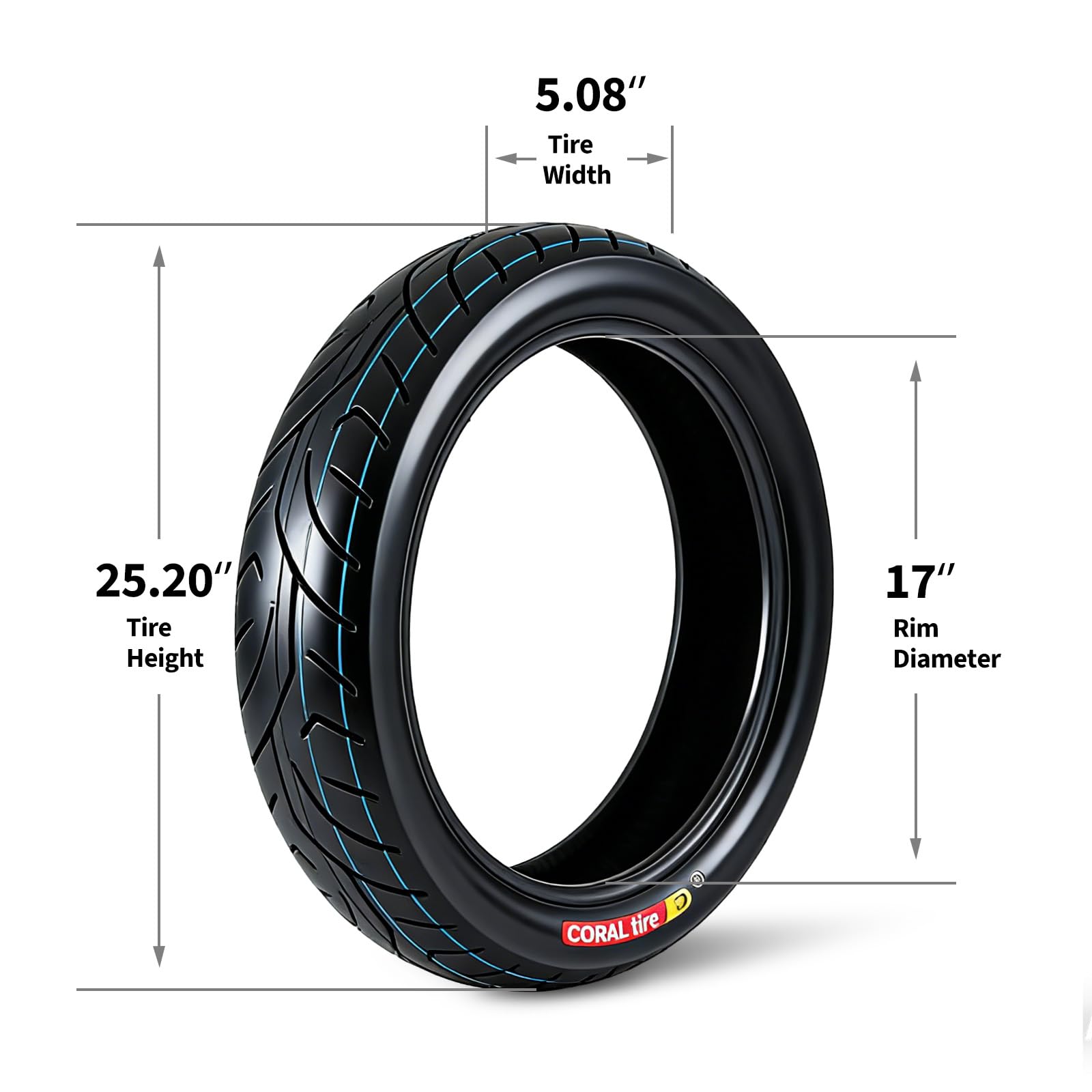 Garvee 130/80-17 Motorcycle Tire Rear Black Wall 4PR 65S Tubeless Street Tire Cruiser Touring High Performance Enhanced Grip Wear Resistance