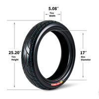 Garvee 130/80-17 Motorcycle Tire Rear Black Wall 4PR 65S Tubeless Street Tire Cruiser Touring High Performance Enhanced Grip Wear Resistance