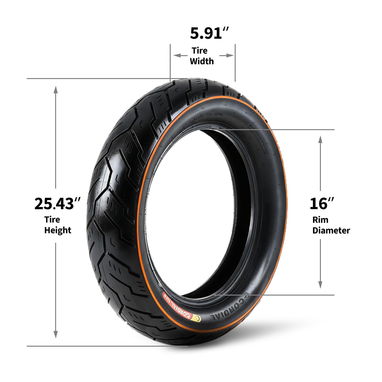 Garvee 150/80-16 Motorcycle Tire Rear Black Wall 4PR 71H Tubeless Street Tire Cruiser Touring High Performance Enhanced Grip Wear Resistance