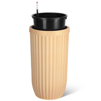 Garvee 31" Tall Gold Planter with Water Level Monitor, Self-Watering System & Wheels - Medium Flower Pot for Living Room, Office, Patio & Garden