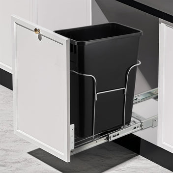 Garvee Pull Out Trash Can Under Cabinet, Stainless Steel Slide Out Garbage Can Shelf Under Sink, Adjustable Slide Out Shelf for Waste Can Under Kitchen Sink for 35L Trash Can, Trash Can Not Included