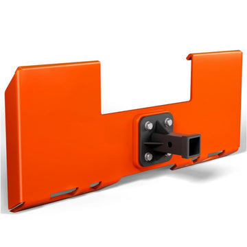 Garvee 3/8" Skid Steer Mount Plate with 2" Removable Trailer Hitch Receiver, Thick Skid Steer Plate Attachment, Universal Skid Loader Tractor Quick Attach Plate
