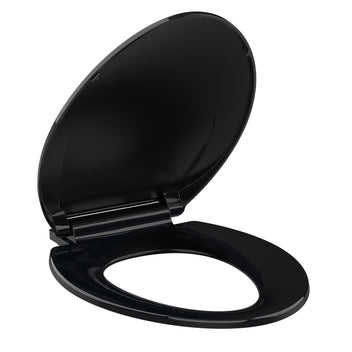 Garvee Toilet Seat Elongated,Toilet Seat with Quick-Release And Quick-Attach, Plastic Toilet Seat with Soft Close, Easy Install and Clean - Black