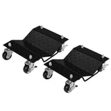 Garvee Car Dolly Set of 2, 3000LBS Capacity Wheel Dolly, Heavy Duty Vehicle Dolly Upgraded, Steel Tire Skates with Brakes, 2pcs - Black