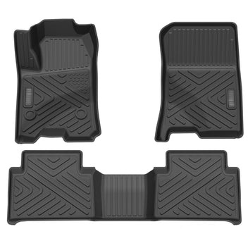 Garvee Floor Mats Compatible with Colorado Crew Cab 2023-2025 Accessories, All-Weather Protection Custom Fit Floor Liners, Odorless TPE 1st/2nd Row Floor Mat, Black
