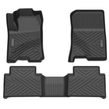 Garvee Floor Mats Compatible with Colorado Crew Cab 2023-2025 Accessories, All-Weather Protection Custom Fit Floor Liners, Odorless TPE 1st/2nd Row Floor Mat, Black