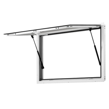 Garvee 36" x 36" Aluminum Alloy Concession Window With Awning Door & Drag Hook For Food Trucks And Trailers, Up To 85° Stand, Durable Powder-Coated Finish
