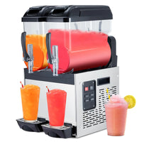 Garvee 24L Commercial Slushy Machine, 700 Watts, Self-Cleaning, Stainless Steel for Margaritas, Snow Melts, Cocktails, Homes, Coffee Shops, Restaurants