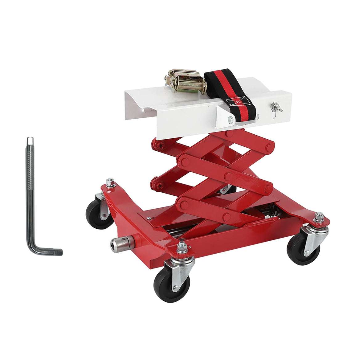 Garvee 450lbs Auto Repair Lifting Jack - Heavy-Duty Transmission Jack with  7.8-23 Inch Adjustable Heightand Wide Base for Vehicle Maintenance, Red