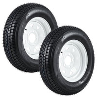 Garvee ST175/80D13 Trailer Tire and Wheel Assembly, Heavy-Duty Load Range C 6PR, 5 Lug White Modular Wheel, 13 Inch Tires for Utility and Boat Trailers, Set of 2