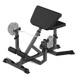 Garvee 2-In-1 Roman Chair & Preacher Curl Bench Multi-Function Heavy-Duty Hyperextension Bench for Home With Adjustable Height for Arms, Ab, Back, Glute & Leg Extension Exercise Equipment, Black - Black