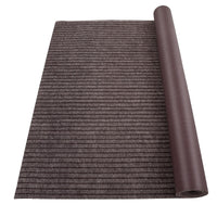 Garvee 6FT x 23FT Stripe Brown Marine Carpet, Waterproof Indoor/Outdoor Rug with TPR Non-Slip Backing for Boat, Patio Deck, Camping, and Outdoor Use