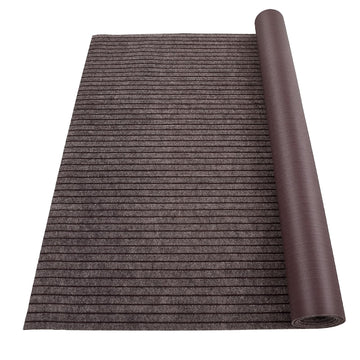 Garvee 6FT x 23FT Stripe Brown Marine Carpet, Waterproof Indoor/Outdoor Rug with TPR Non-Slip Backing for Boat, Patio Deck, Camping, and Outdoor Use