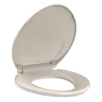 Garvee Toilet Seat Elongated,Toilet Seat with Quick-Release And Quick-Attach, Plastic Toilet Seat with Soft Close, Easy Install and Clean - Fits Most Elongated Toilets Almond