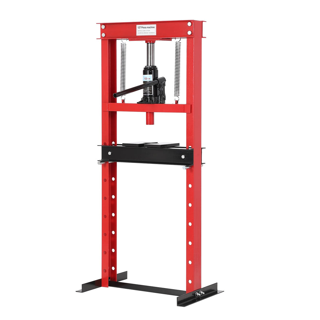 Garvee 12-Ton Hydraulic Press H-Frame Bearing Press Adjustable Table Height Car Repair Garage Heavy Duty
