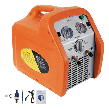 Garvee 120V Ac 60Hz 3/4 Horsepower Single Cylinder Portable Refrigerant Recovery Machine, Orange