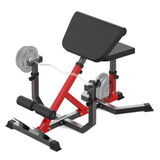 Garvee 2-In-1 Roman Chair & Preacher Curl Bench Multi-Function Heavy-Duty Hyperextension Bench for Home With Adjustable Height for Arms, Ab, Back, Glute & Leg Extension Exercise Equipment, Red - Red